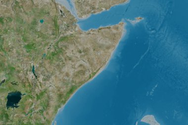 Somali 'nin geniş bir alanı. Uydu görüntüleri. 3B görüntüleme