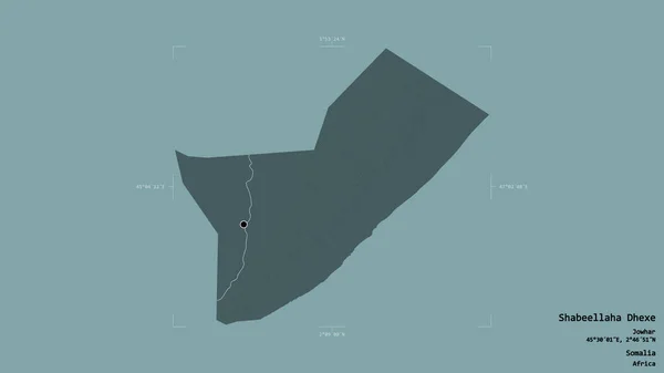 Área Shabeellaha Dhexe Região Somália Isolada Fundo Sólido Uma Caixa — Fotografia de Stock