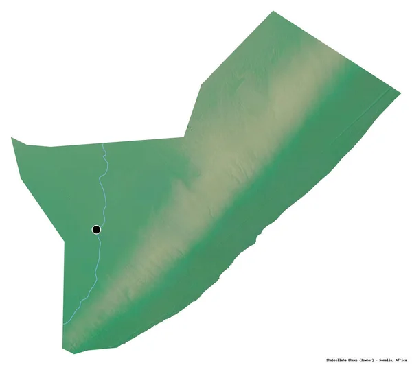 Forme Shabeellaha Dhexe Région Somalie Avec Capitale Isolée Sur Fond — Photo