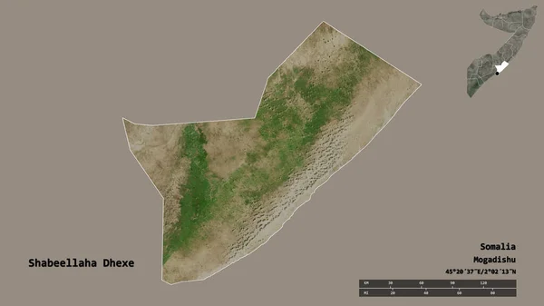 Forma Shabeellaha Dhexe Región Somalia Con Capital Aislada Sobre Fondo —  Fotos de Stock