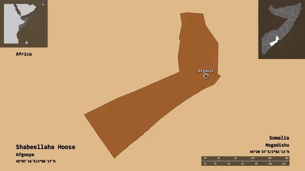 Форма Шабеллаха Хусе Регіону Сомалі Його Столиці Масштаб Відстаней Превью — стокове фото