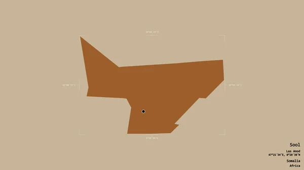 Площадь Сула Область Сомали Изолирована Твердом Фоне Геометрической Коробке Метки — стоковое фото