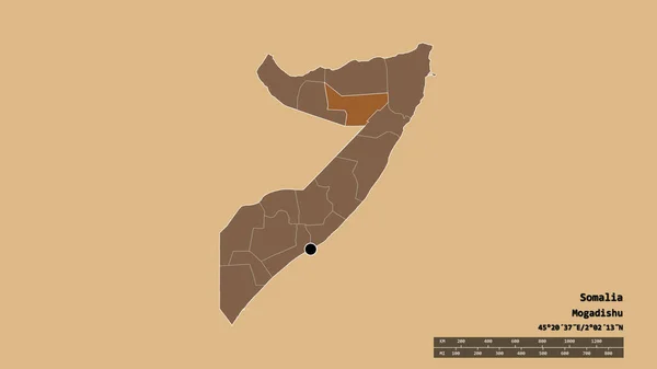 Обесцвеченная Форма Сомали Столицей Главным Региональным Отделением Отделенной Зоной Сул — стоковое фото