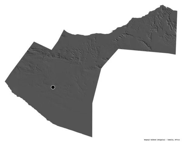 Forma Woqooyi Galbeed Região Somália Com Sua Capital Isolada Fundo — Fotografia de Stock