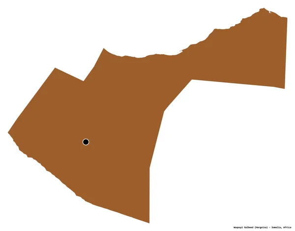 Form Woqooyi Galbeed Regionen Somalia Med Huvudstaden Isolerad Vit Bakgrund — Stockfoto