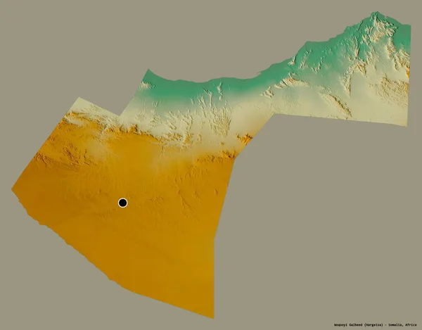 Forma Woqooyi Galbeed Región Somalia Con Capital Aislada Sobre Fondo — Foto de Stock