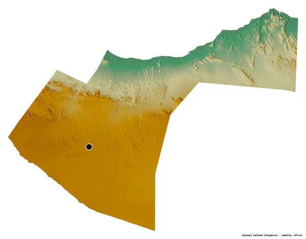 Forma Woqooyi Galbeed Região Somália Com Sua Capital Isolada Fundo — Fotografia de Stock