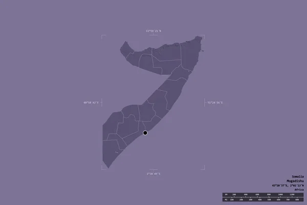 Oblast Somálska Izolovaná Pevném Pozadí Hraničním Poli Georeferencemi Hlavní Regionální — Stock fotografie