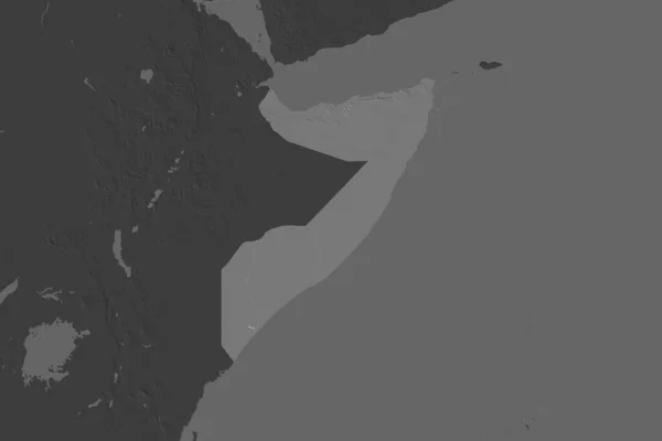 Shape Somalia Separated Desaturation Neighboring Areas Bilevel Elevation Map Rendering — Stock Photo, Image