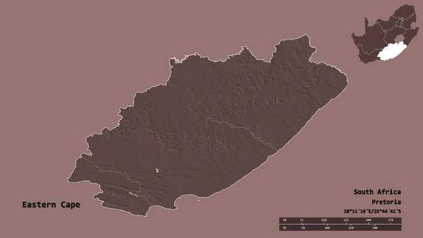 Forma Del Capo Orientale Provincia Del Sudafrica Con Sua Capitale — Foto Stock