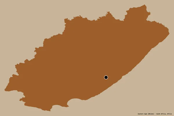 Shape Eastern Cape Provinz Von Südafrika Mit Seiner Hauptstadt Isoliert — Stockfoto