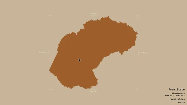 Area Free State Province South Africa Isolated Solid Background Georeferenced — Stock Photo, Image
