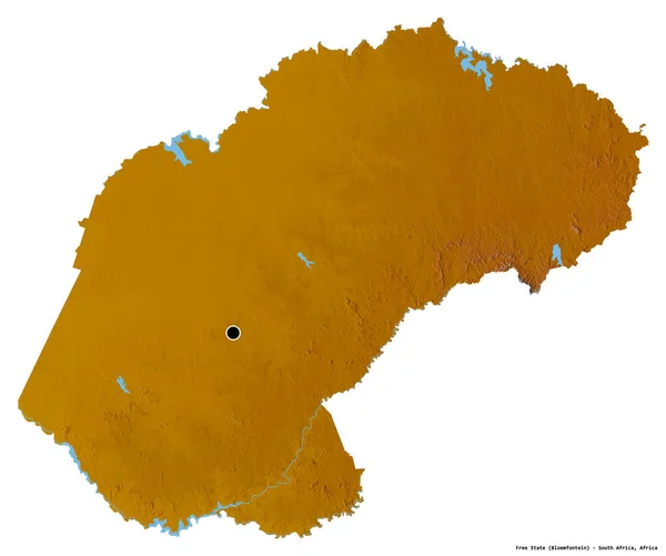 Forma Del Estado Libre Provincia Sudáfrica Con Capital Aislada Sobre — Foto de Stock