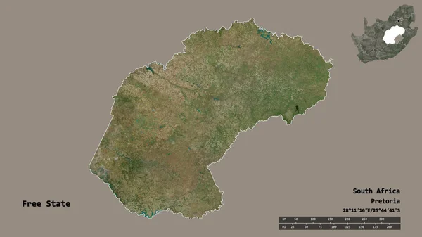 Форма Вільної Держави Провінції Південна Африка Столицею Ізольованою Твердому Тлі — стокове фото