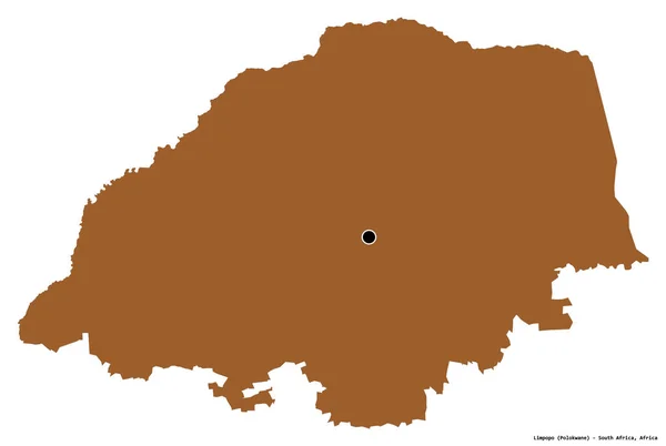 Shape Limpopo Provinz Von Südafrika Mit Seiner Hauptstadt Isoliert Auf — Stockfoto