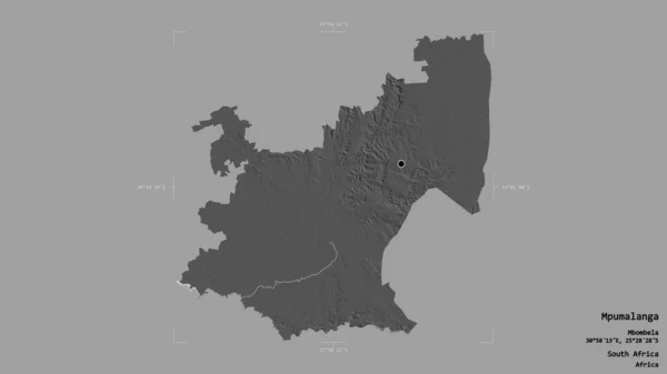 Zona Mpumalanga Provincia Sudáfrica Aislada Sobre Fondo Sólido Una Caja — Foto de Stock