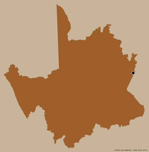 南非北开普省的形状 其首都以纯色背景隔离 图形纹理的组成 3D渲染 — 图库照片