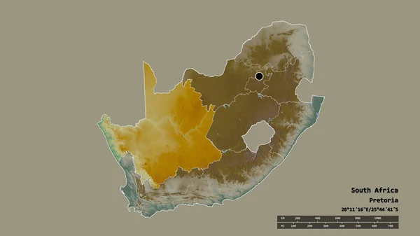 Зневірена Форма Південної Африки Столицею Основним Регіональним Поділом Відокремленим Районом — стокове фото