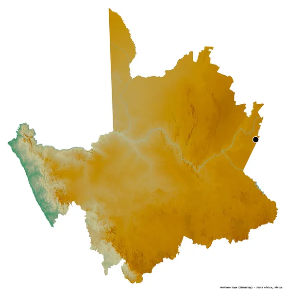 Shape Northern Cape Provinz Von Südafrika Mit Seiner Hauptstadt Isoliert — Stockfoto