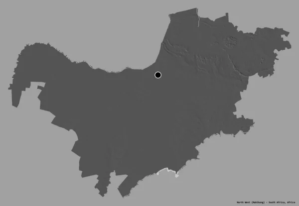 Shape North West Provinz Von Südafrika Mit Seiner Hauptstadt Isoliert — Stockfoto