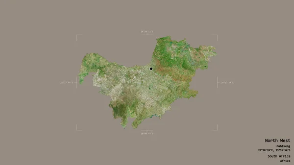 Area North West Province South Africa Isolated Solid Background Georeferenced — Stock Photo, Image