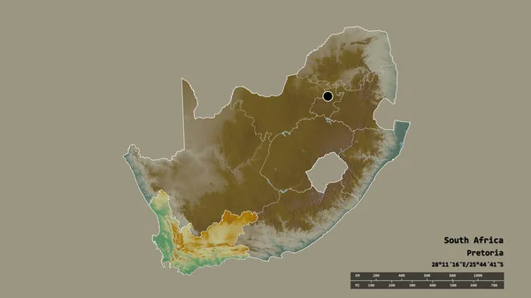 Καθαιρέθηκε Σχήμα Της Νότιας Αφρικής Την Πρωτεύουσα Την Κύρια Περιφερειακή — Φωτογραφία Αρχείου
