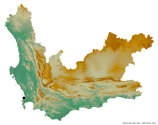 Alakja Western Cape Tartomány Dél Afrika Főváros Elszigetelt Fehér Alapon — Stock Fotó