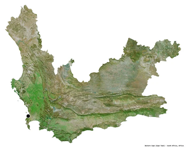 Forma Del Cabo Occidental Provincia Sudáfrica Con Capital Aislada Sobre —  Fotos de Stock