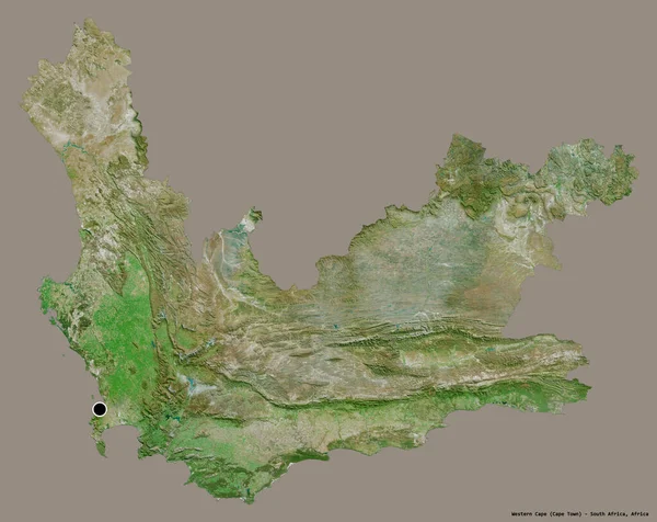 Форма Західного Кейпу Провінція Південна Африка Столицею Ізольованою Суцільному Кольоровому — стокове фото