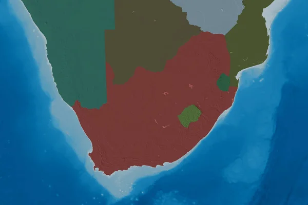 Área Extendida Sudáfrica Mapa Elevación Color Renderizado —  Fotos de Stock