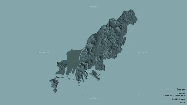 Área Busan Ciudad Metropolitana Corea Del Sur Aislada Sobre Sólido — Foto de Stock
