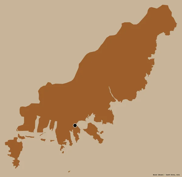 Forma Busan Ciudad Metropolitana Corea Del Sur Con Capital Aislada — Foto de Stock