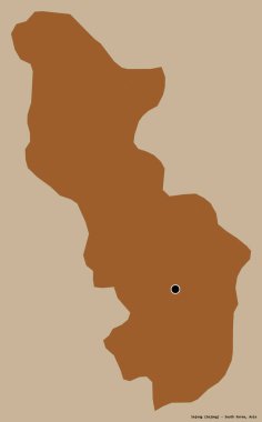 Sejong 'un şekli, Güney Kore' nin özerk şehri, başkenti katı renk arkaplanı ile izole edilmiş. Desenli dokuların bileşimi. 3B görüntüleme