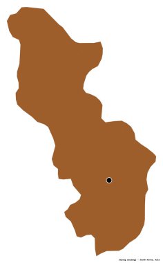 Güney Kore 'nin başkenti Sejong' un beyaz arka planda izole edilmiş hali. Desenli dokuların bileşimi. 3B görüntüleme