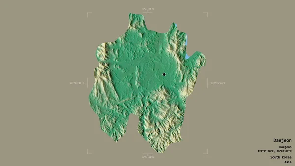 Oblast Daejeon Metropolitní Město Jižní Korea Izolované Pevném Pozadí Georeferencované — Stock fotografie