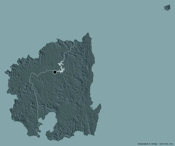 Forma Gyeongsangbuk Provincia Corea Del Sur Con Capital Aislada Sobre —  Fotos de Stock