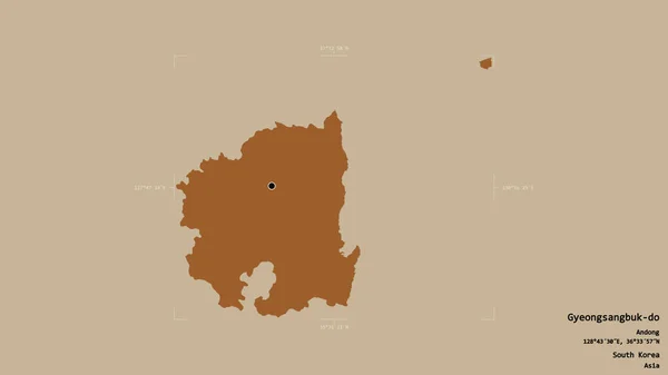 Район Кёнсанбук Провинция Южная Корея Изолирован Твёрдом Фоне Геометрической Коробке — стоковое фото