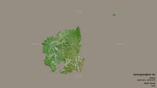 Área Gyeongsangbuk Provincia Corea Del Sur Aislada Sobre Sólido Fondo —  Fotos de Stock