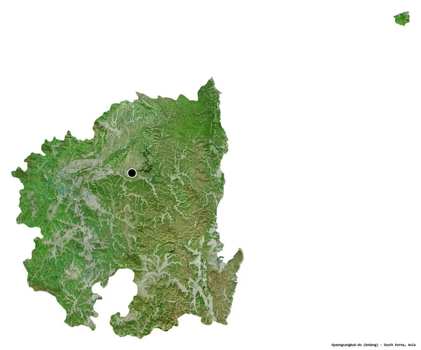 Formen Til Provinsen Gyeongsangbuk Sør Korea Med Hovedstad Isolert Hvit – stockfoto