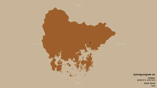 Área Gyeongsangnam Provincia Corea Del Sur Aislada Sobre Sólido Fondo —  Fotos de Stock