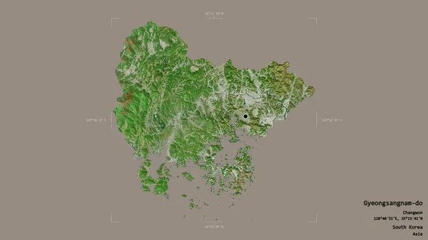 Gebiet Von Gyeongsangnam Provinz Südkorea Isoliert Auf Einem Soliden Hintergrund — Stockfoto
