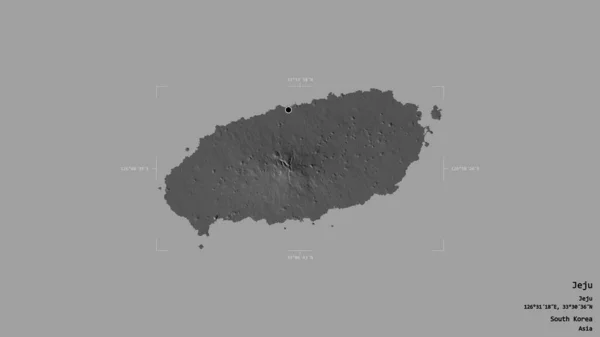 Area Jeju Province South Korea Isolated Solid Background Georeferenced Bounding — Stock Photo, Image