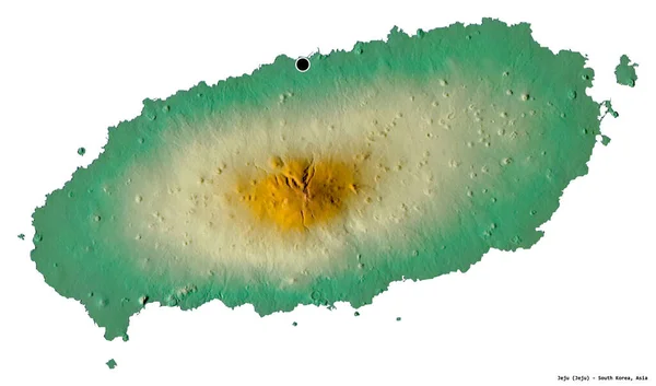 Forma Jeju Provincia Corea Del Sur Con Capital Aislada Sobre — Foto de Stock