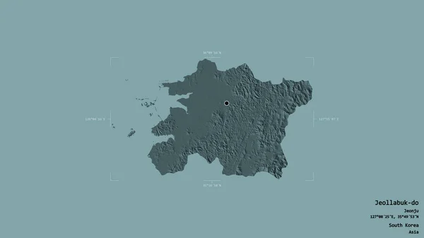 Zona Jeollabuk Provincia Corea Del Sur Aislada Sobre Sólido Fondo — Foto de Stock