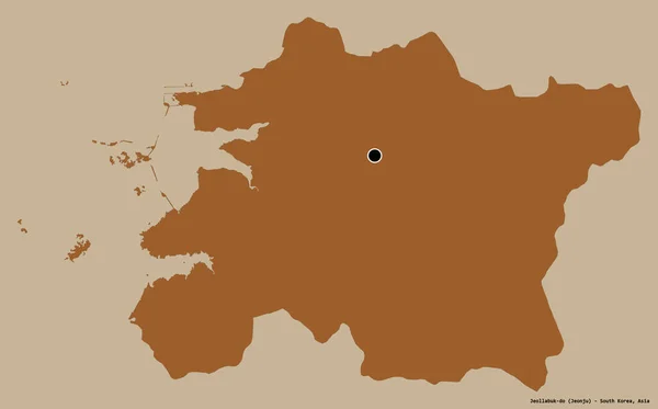 Forma Jeollabuk Provincia Della Corea Del Sud Con Sua Capitale — Foto Stock