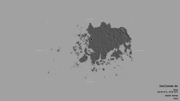 Area Jeollanam Provincia Della Corea Del Sud Isolata Uno Sfondo — Foto Stock