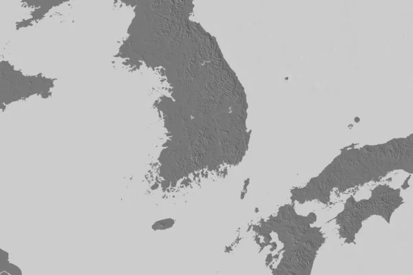 Area Estesa Della Corea Del Sud Mappa Dell Elevazione Bilivello — Foto Stock