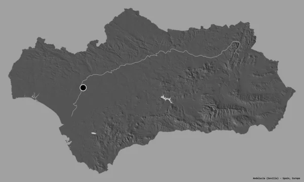 Endülüs Şekli Spanya Nın Özerk Topluluğu Başkenti Katı Bir Renk — Stok fotoğraf