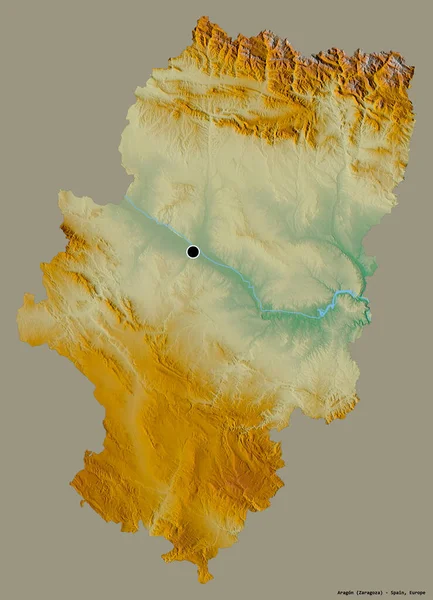 Forme Aragon Communauté Autonome Espagne Avec Capitale Isolée Sur Fond — Photo