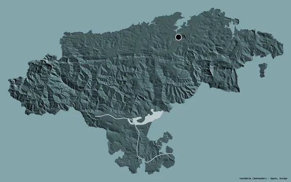 Spanya Nın Özerk Toplumu Cantabria Nın Şekli Başkenti Katı Bir — Stok fotoğraf